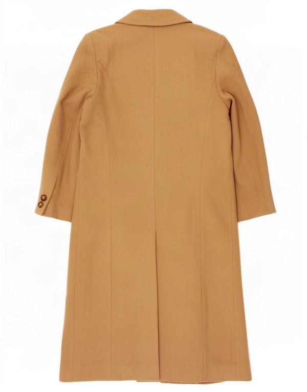 Marks & Spencer Womens Double Breasted Coat UK 10 Small Beige New Wool