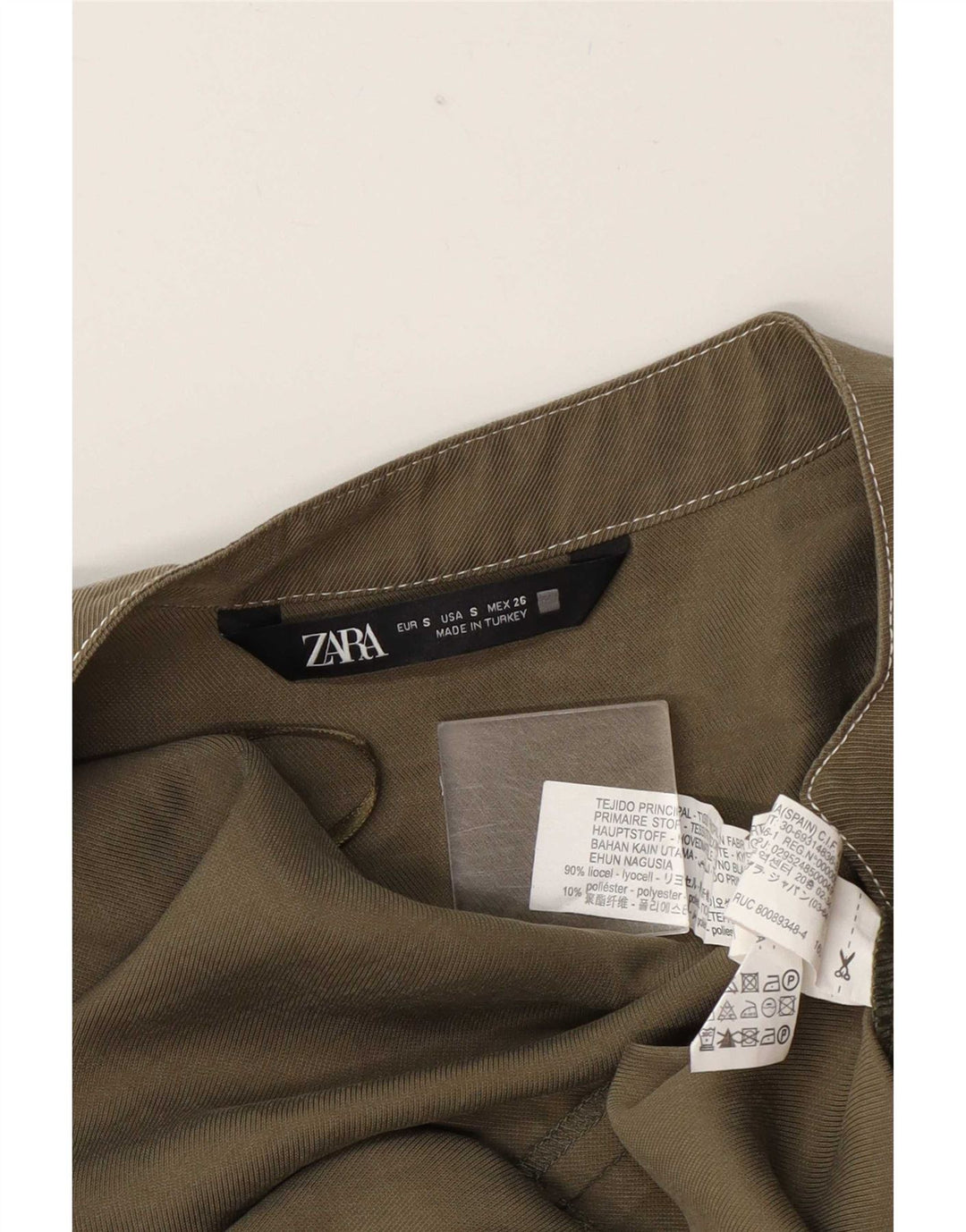 Damski kombinezon z krótkim rękawem Zara UK 10 Small Khaki Lyocell