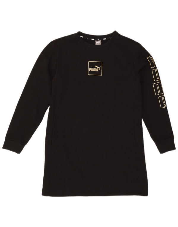 Damska sukienka t-shirtowa Puma z długim rękawem i grafiką UK 6 XS, czarna