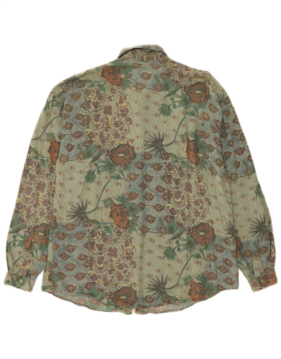 Koszula damska BENETTON UK 18 XL Zielona wiskoza w kwiaty