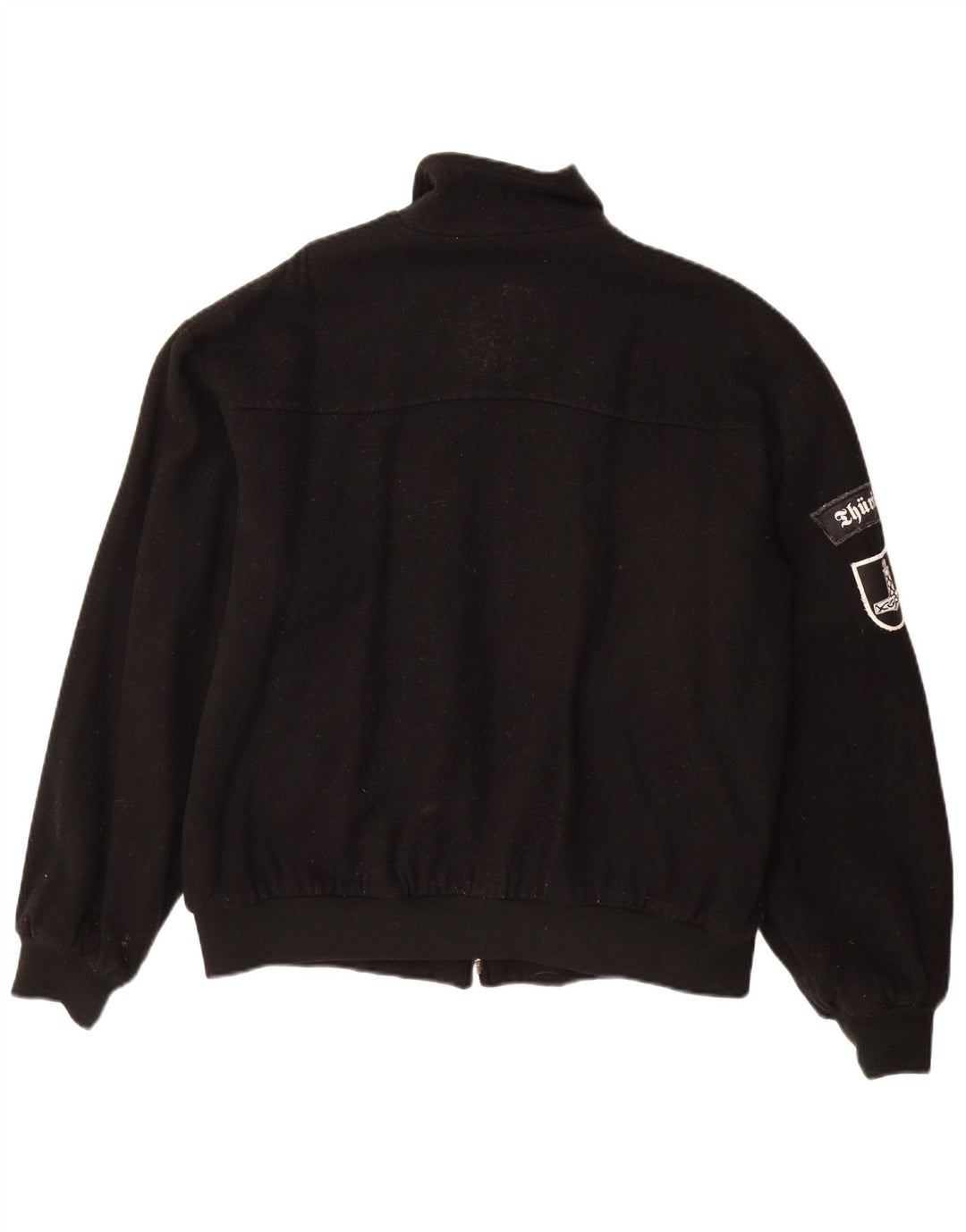 Vintage męska kurtka bomber UK 40 duża czarna wełna