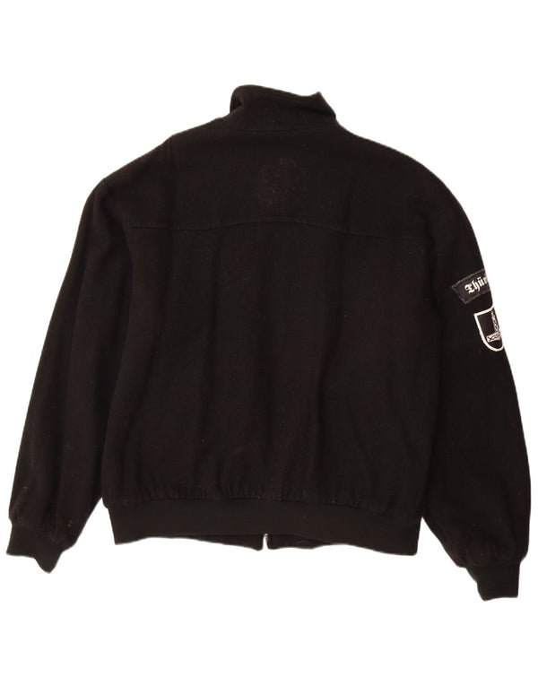 Vintage męska kurtka bomber UK 40 duża czarna wełna