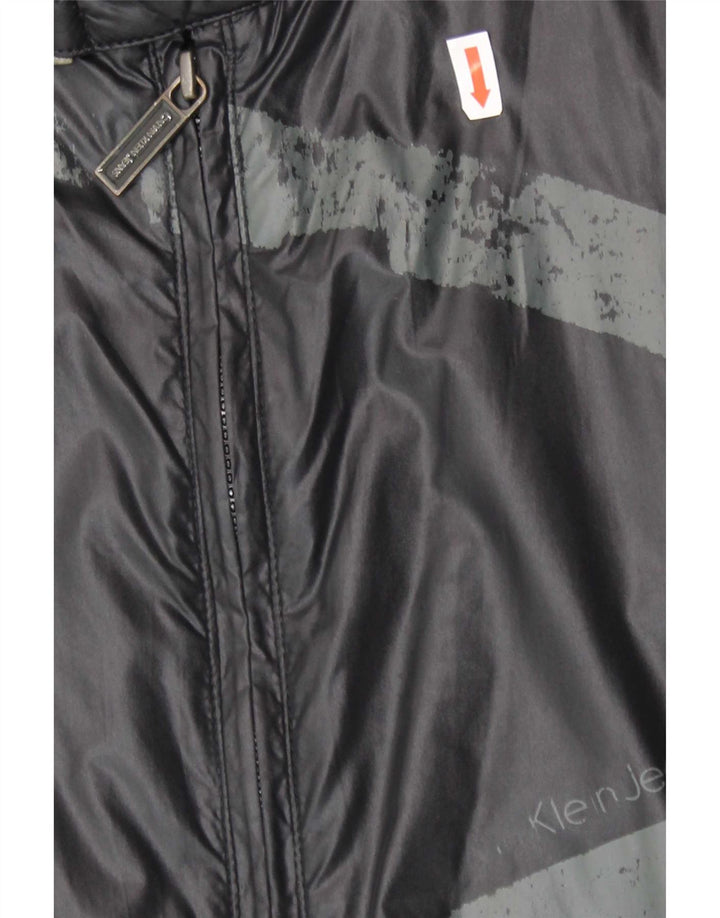 Męska kurtka przeciwdeszczowa Calvin Klein Jeans Graphic UK 40, duża, czarna, poliamidowa