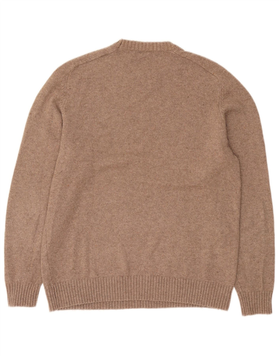 Męski sweter z okrągłym dekoltem Zara Średni brązowy poliester