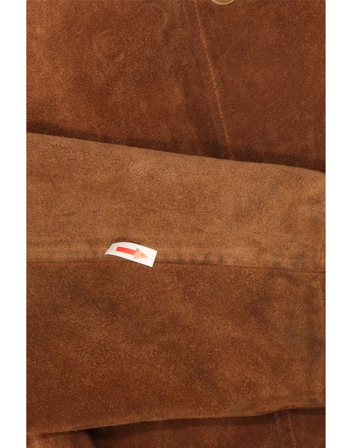 Vintage męska zamszowa kurtka IT 54 2XL brązowa skóra