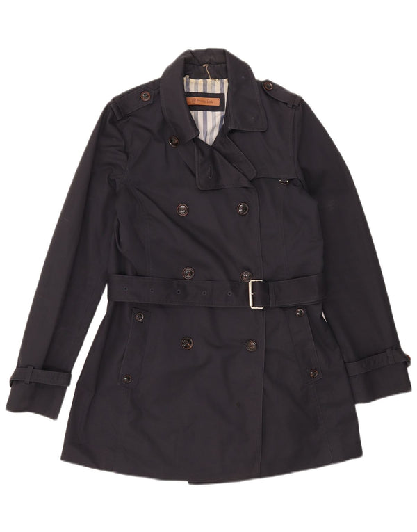 Trencz damski Massimo Dutti UK 12, średni granatowy, bawełniany