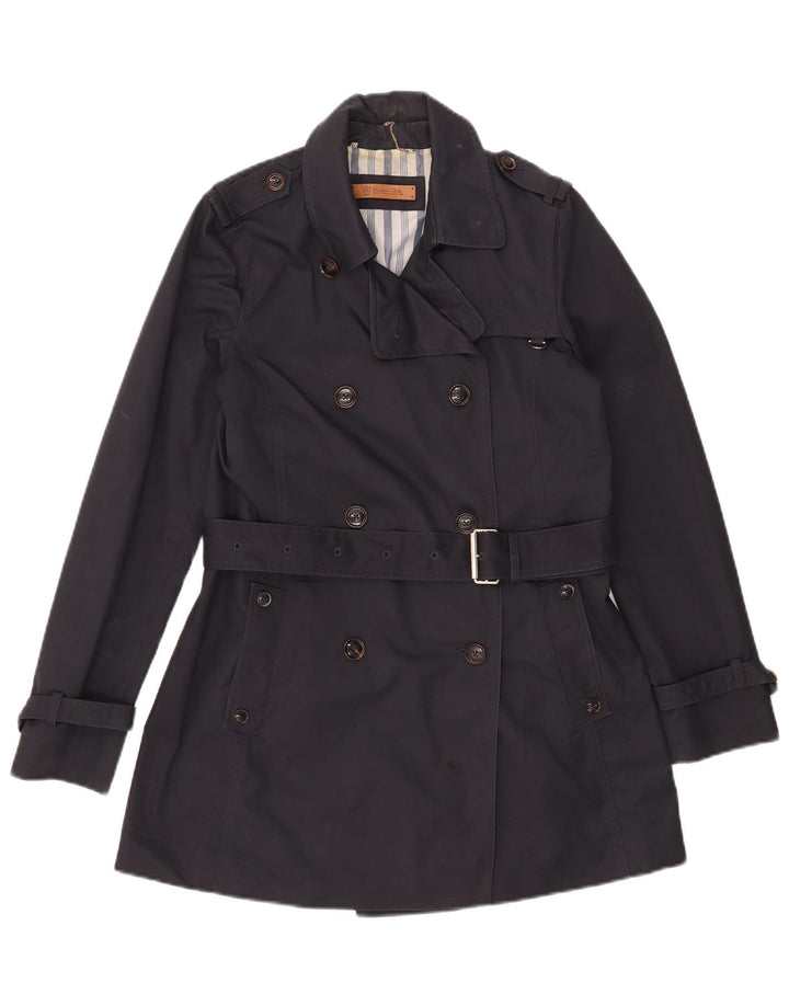 Trencz damski Massimo Dutti UK 12, średni granatowy, bawełniany