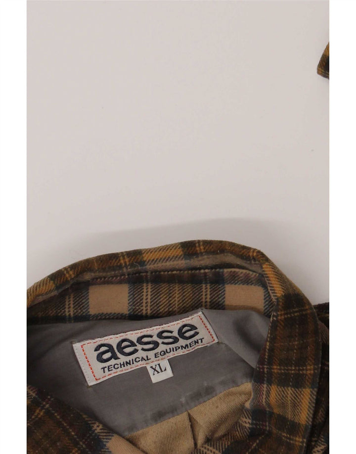 Męska koszula flanelowa Aesse XL w brązową kratę