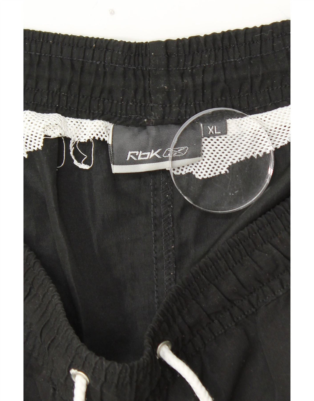 Męskie spodenki sportowe REEBOK XL, czarne, z blokami kolorów, poliestrowe