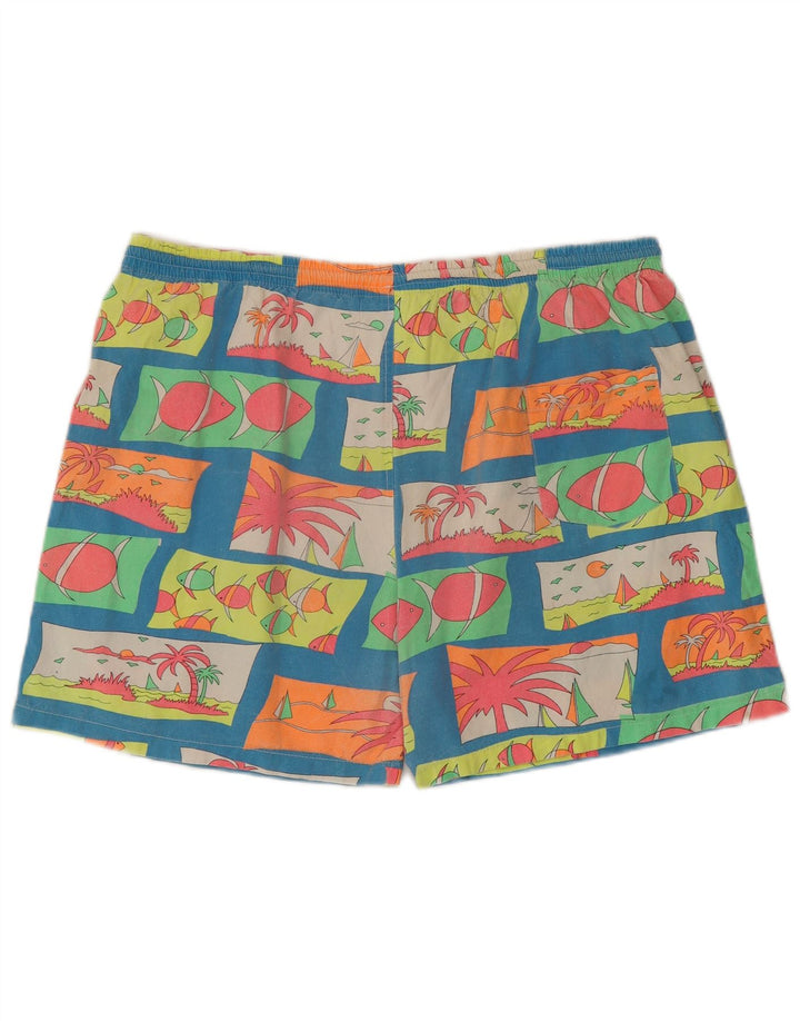 Męskie spodenki kąpielowe w stylu vintage w abstrakcyjny wzór, średnie wielokolorowe