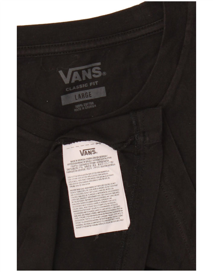 Męski T-shirt VANS o klasycznym kroju, duży, czarny, bawełniany