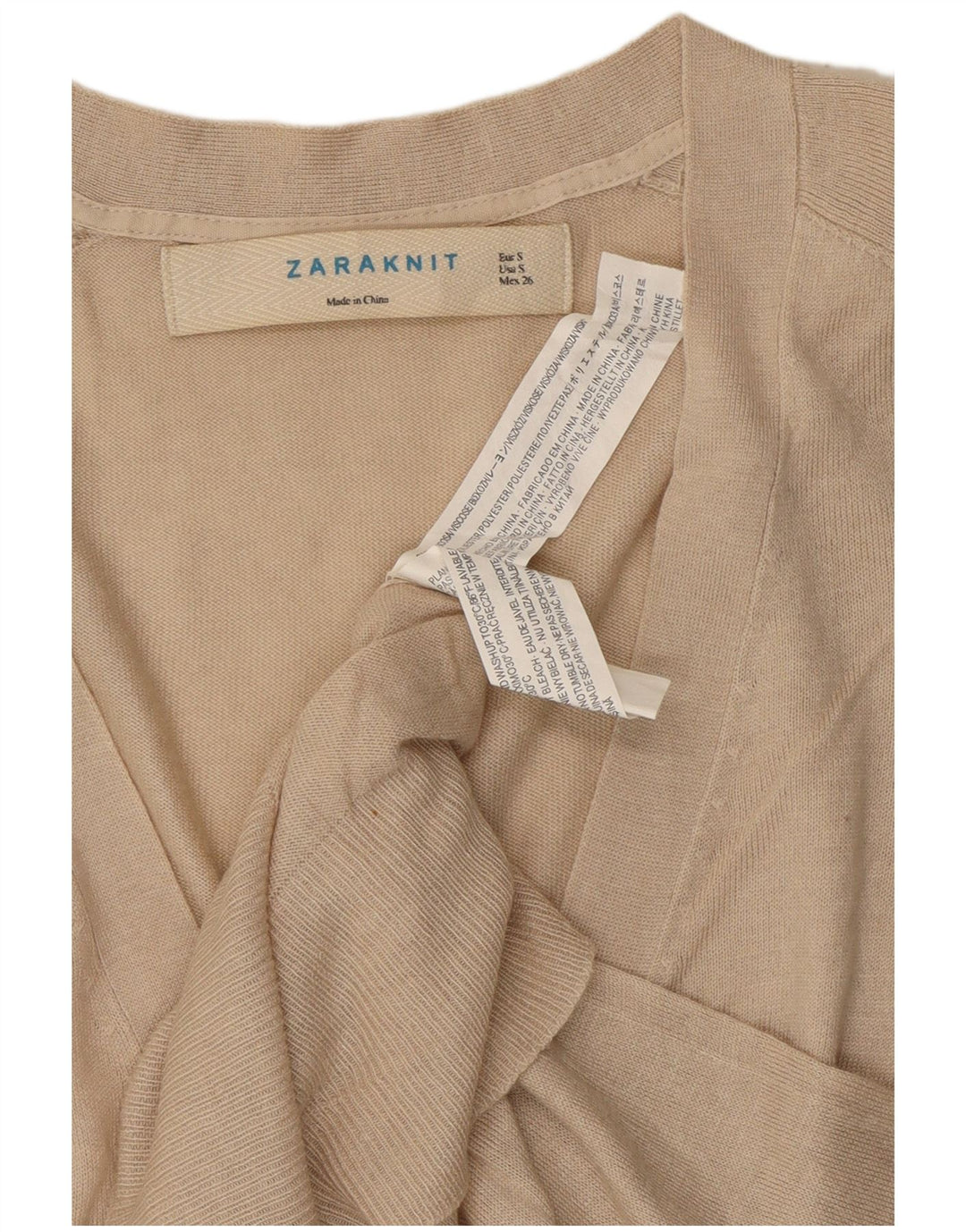 Sweter damski ZARA Cardigan UK 10 Small w kolorze złamanej bieli, wiskoza