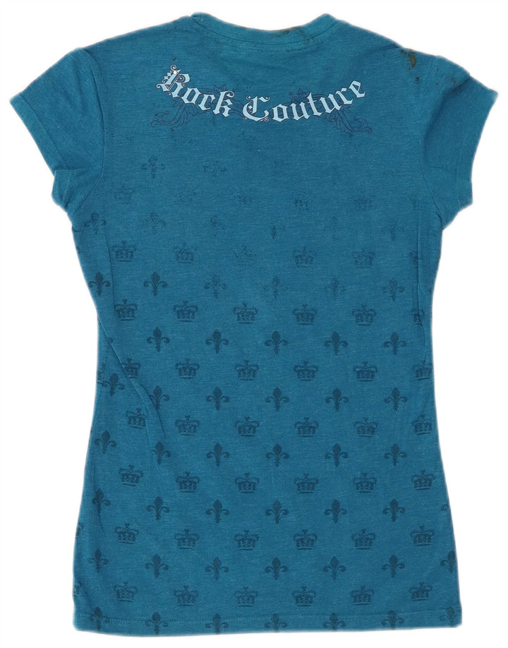 T-shirt damski HARD ROCK CAFE San Diego Graphic Top UK 8, mały, niebieski, bawełniany