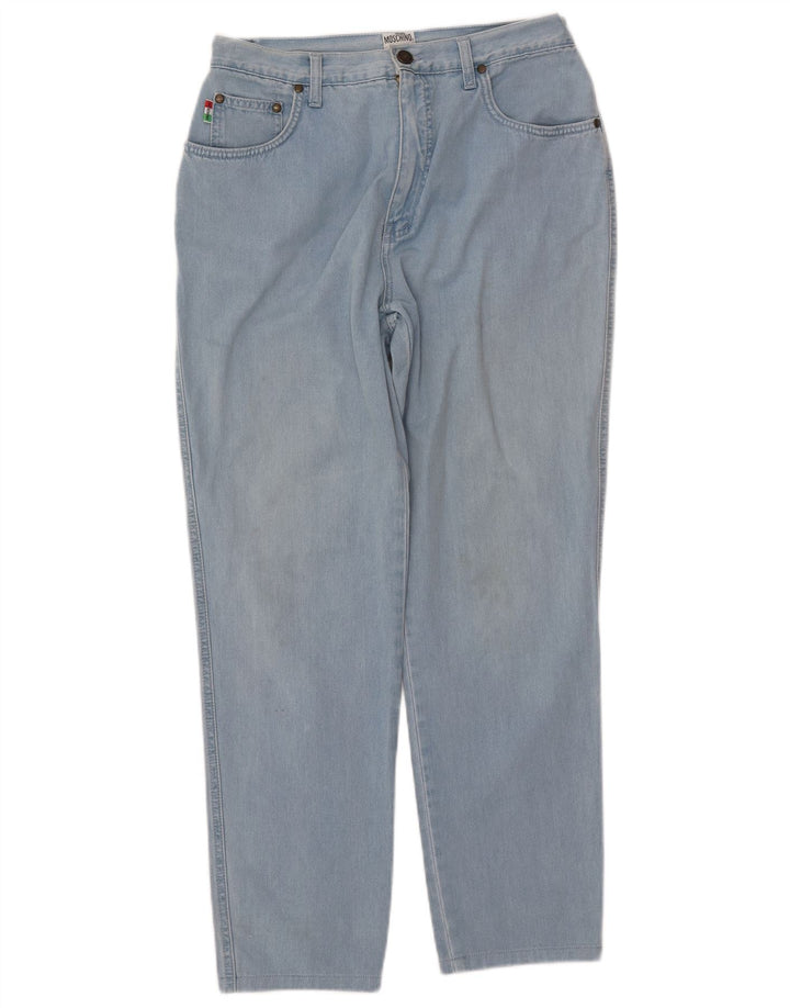Damskie jeansy z wysokim stanem MOSCHINO W33 L27 Niebieska bawełna