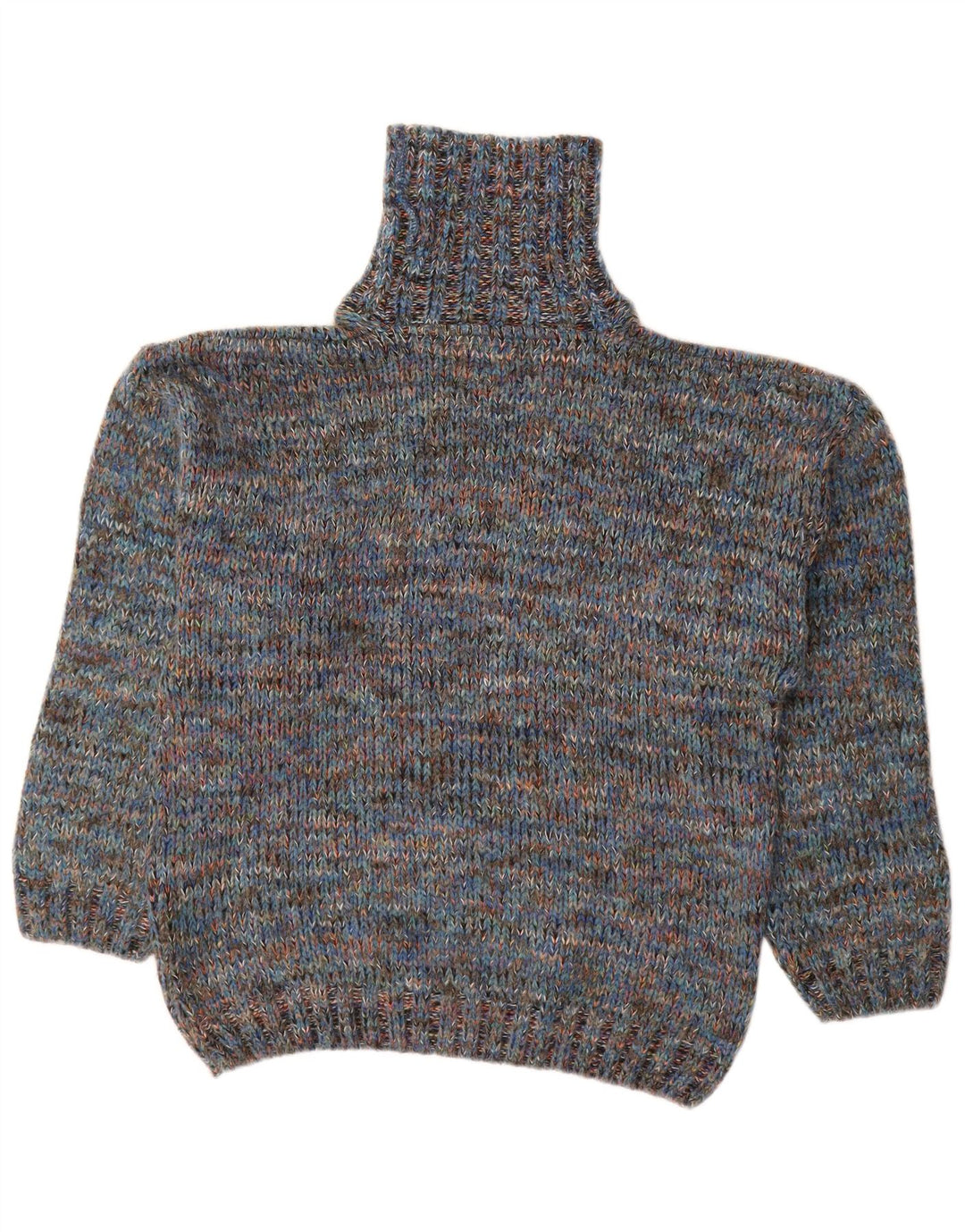 Męski sweter z golfem NORTH POLE Średni niebieski, wełniany w cętki