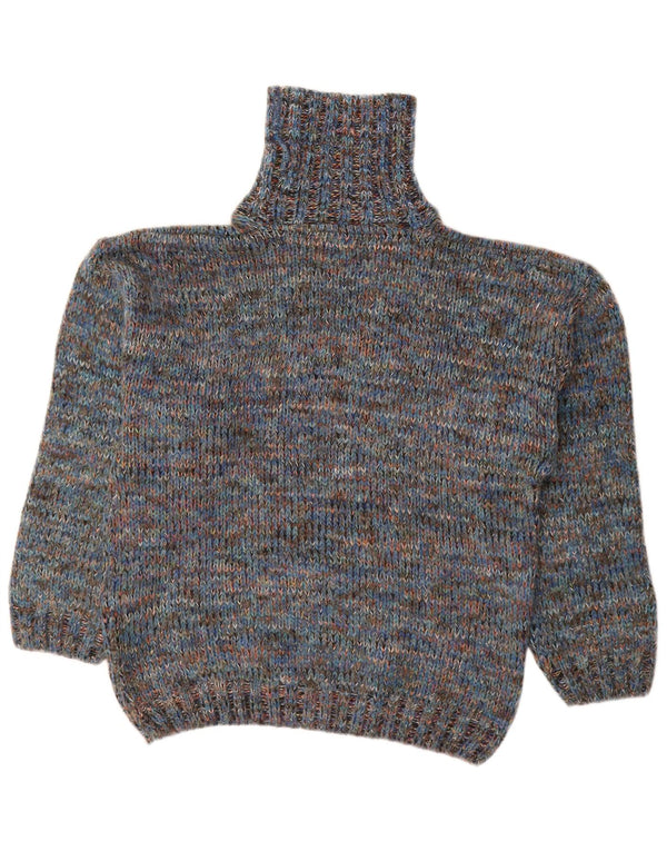 Męski sweter z golfem NORTH POLE Średni niebieski, wełniany w cętki