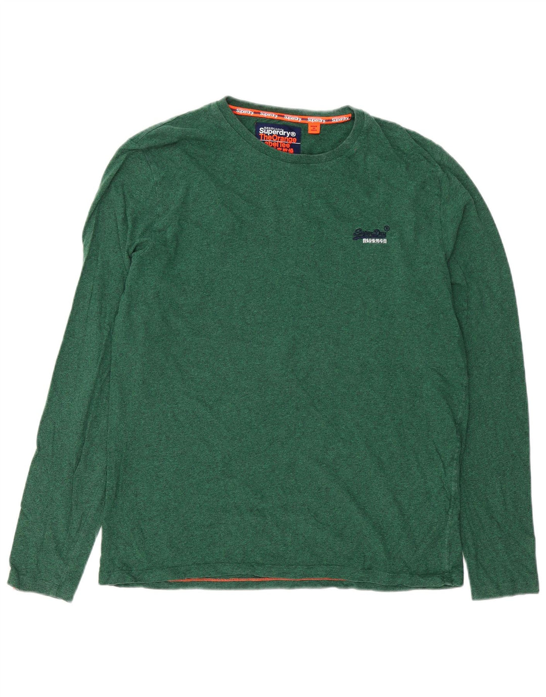 Męski top Superdry z długim rękawem 2XL, zielony, nakrapiany