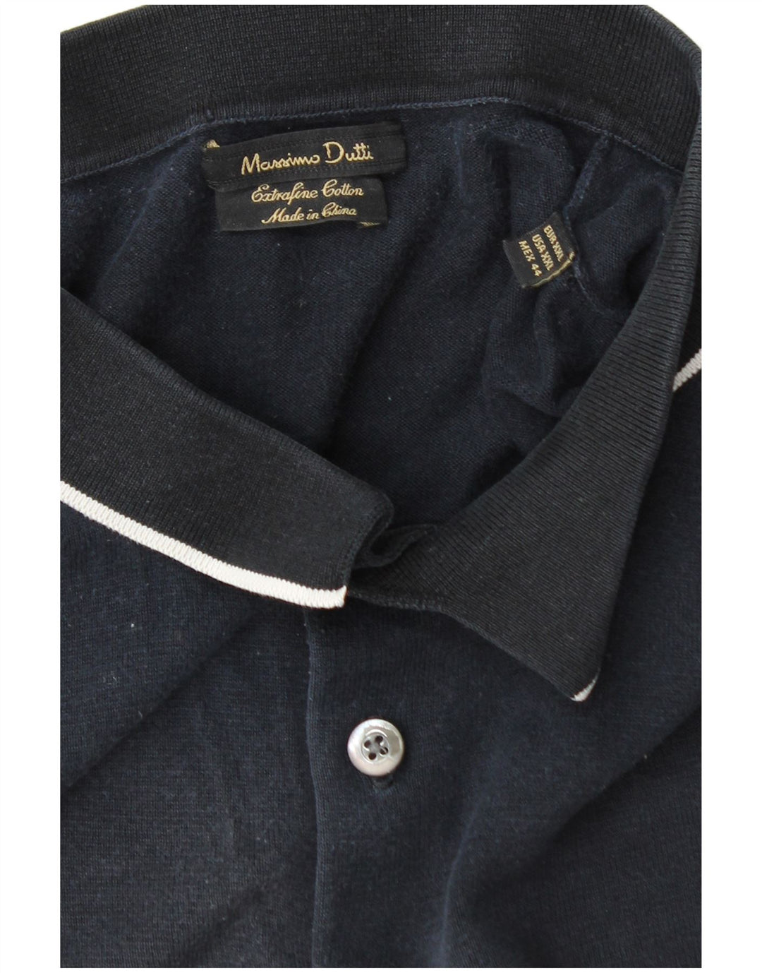 Męska koszulka polo Massimo Dutti 2XL, granatowa, bawełniana