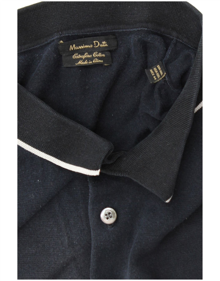 Męska koszulka polo Massimo Dutti 2XL, granatowa, bawełniana