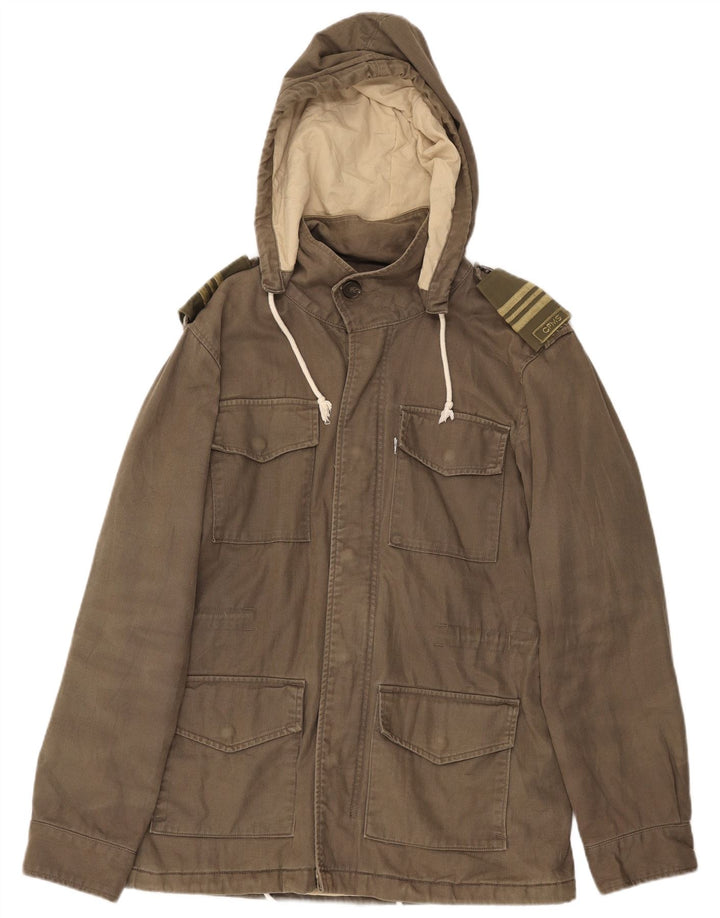 Męska kurtka wojskowa z kapturem Levi's UK 38, średnia bawełna khaki