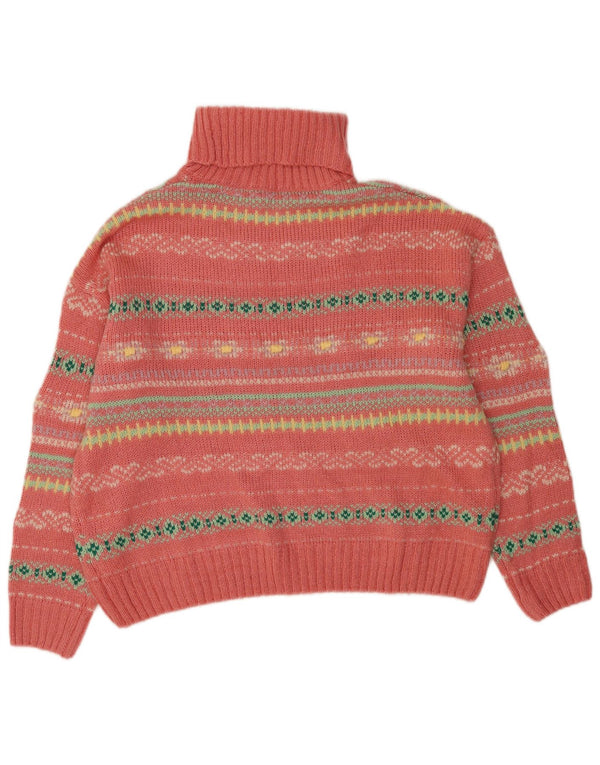 PIAZZA ITALIA Damski sweter z golfem UK 18 XL, różowy Fair Isle
