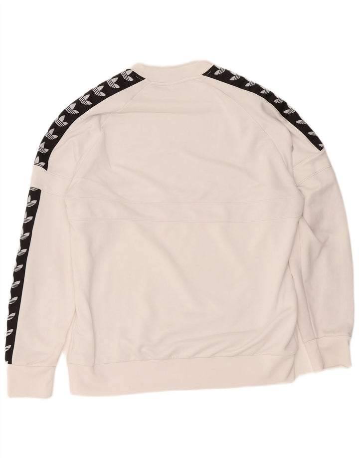 Męska bluza Adidas z grafiką, duża, biała, z blokami kolorów, z poliestru