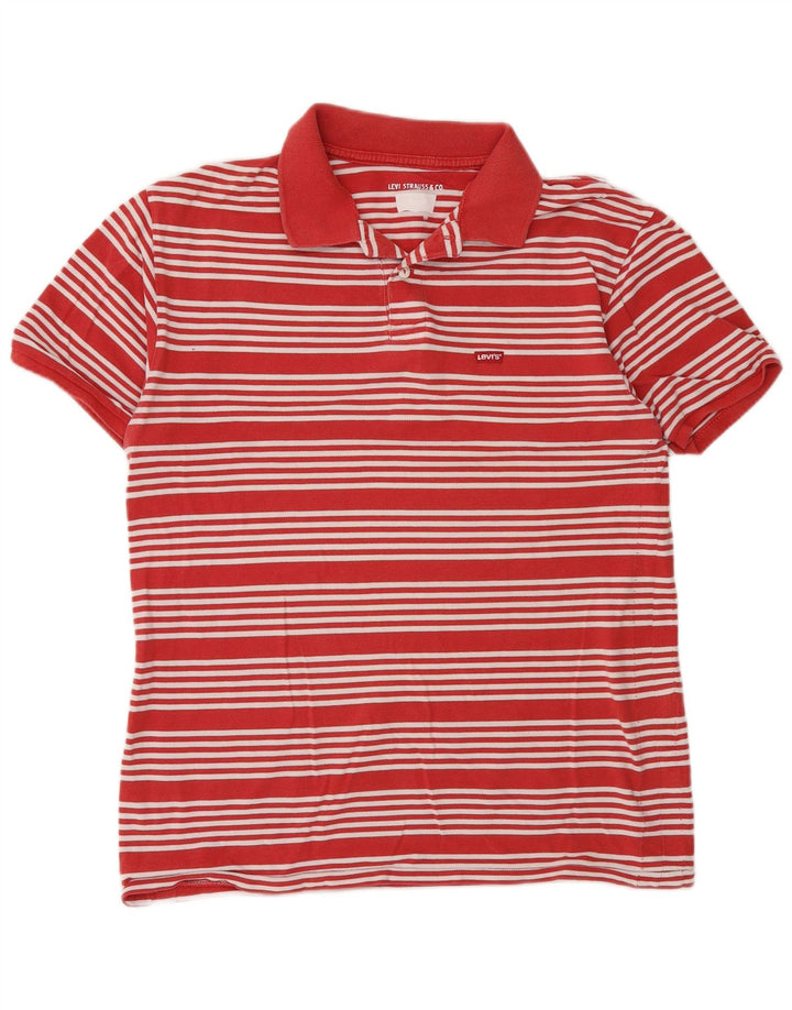Męska koszulka polo Levi's, bawełniana w średnie czerwone paski