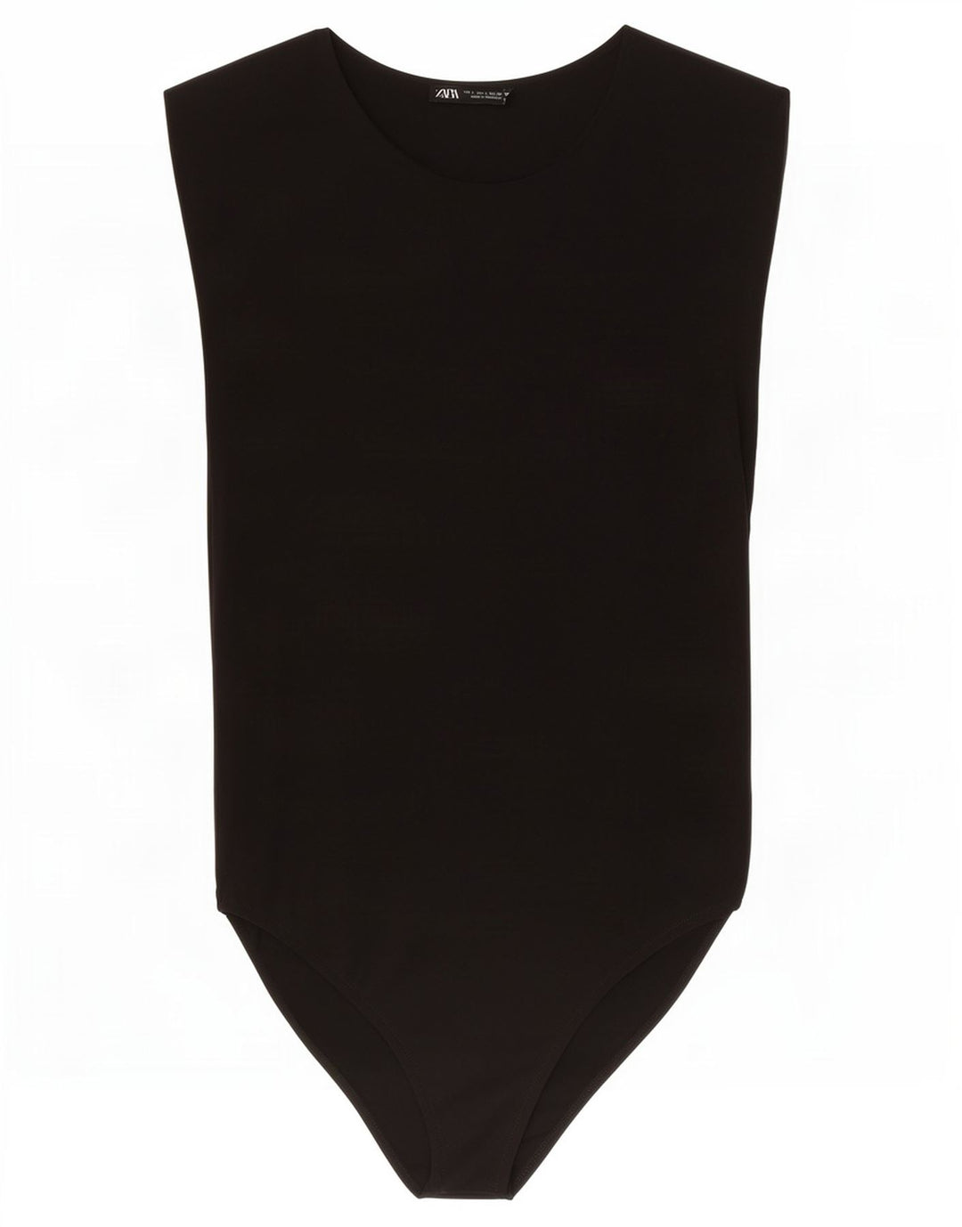 Damskie body bez rękawów Zara UK 14, duże, czarne, poliamidowe