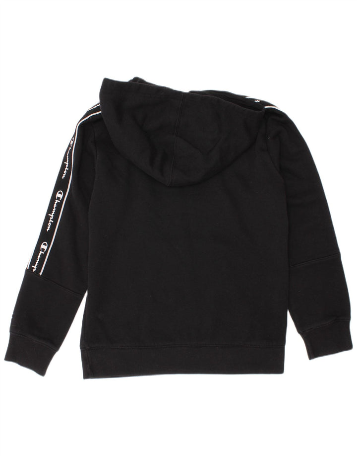 CHAMPION Boys Graphic Hoodie Jumper 9-10 Years Medium Black