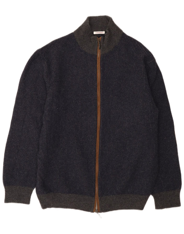 Męski sweter kardigan Gioferrari IT 58 2XL Granatowa wełna w cętki