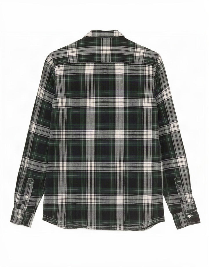 Damska koszula flanelowa PEPE Jeans UK 14, bawełniana w średnią zieloną kratkę