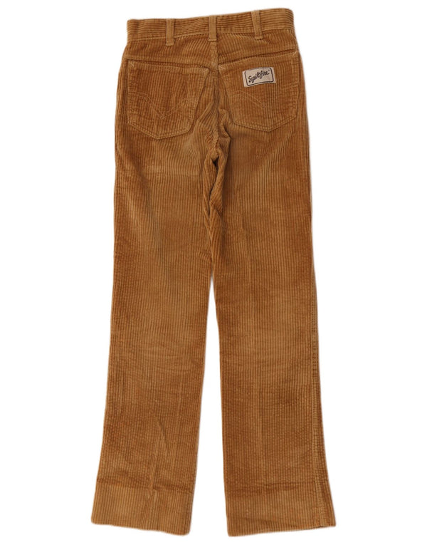 Proste sztruksowe spodnie damskie w stylu vintage W25 L29 Brązowa bawełna