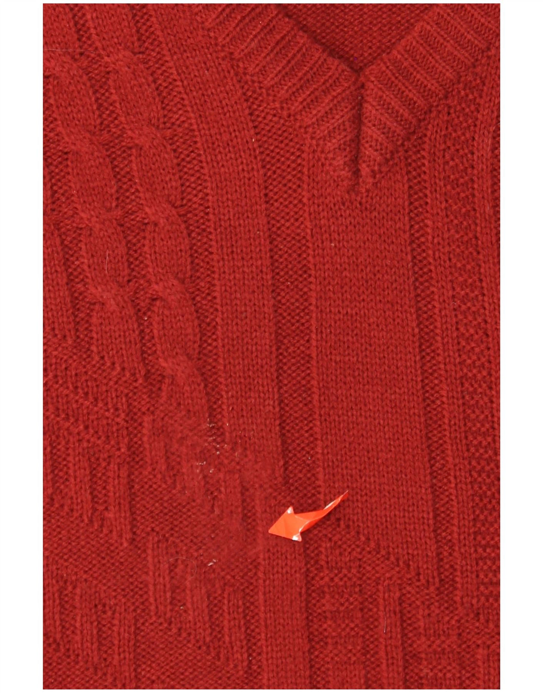 Sweter męski Jacques Lorant z dekoltem w kształcie litery V, UK 38/40, średni czerwony, poliakryl