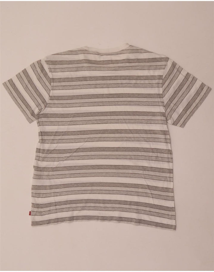 Męski t-shirt Levi's, duży, szary, bawełniany w paski