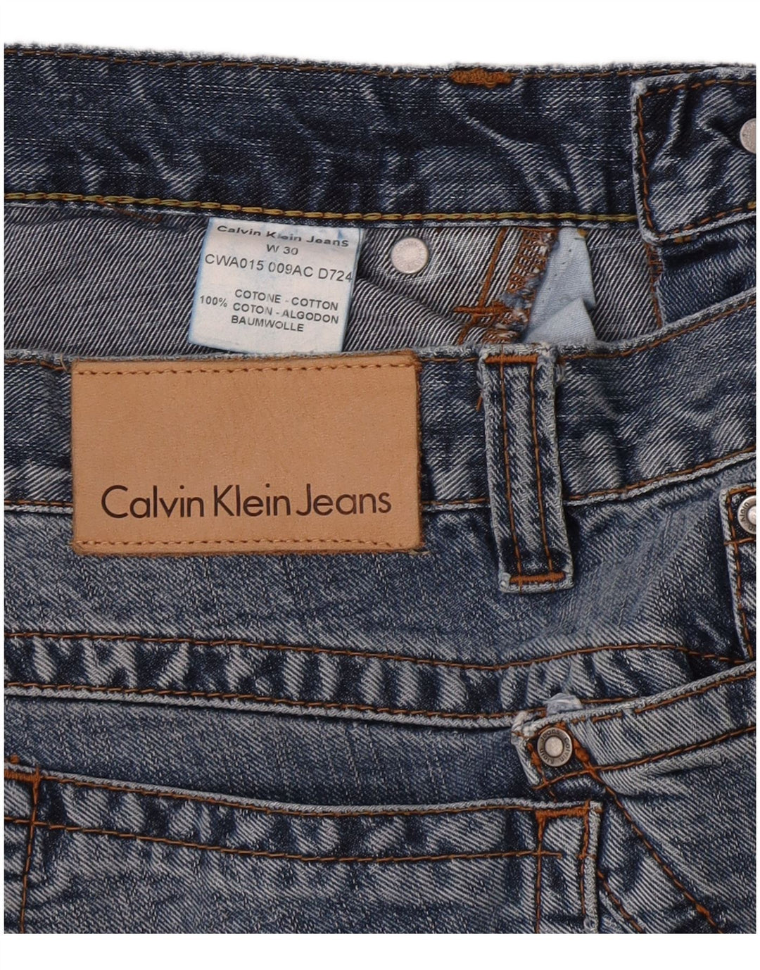 Damskie jeansy rozkloszowane Calvin Klein W30 L34 Niebieskie bawełniane