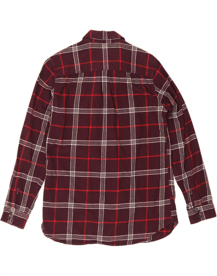 EDDIE BAUER Womens Classic Fit Flannel Shirt UK 14 Medium Maroon Check Vintage Eddie Bauer and Second-Hand Eddie Bauer from Messina Hembry 