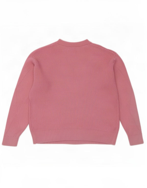 Marks & Spencer Damski sweter z okrągłym dekoltem, UK 14, średni różowy, bawełniany