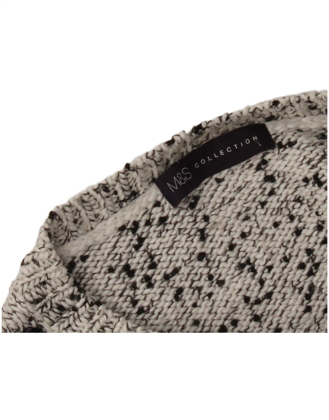 Marks & Spencer Damski sweter z dekoltem w łódkę UK 12 Średni szary nakrapiany