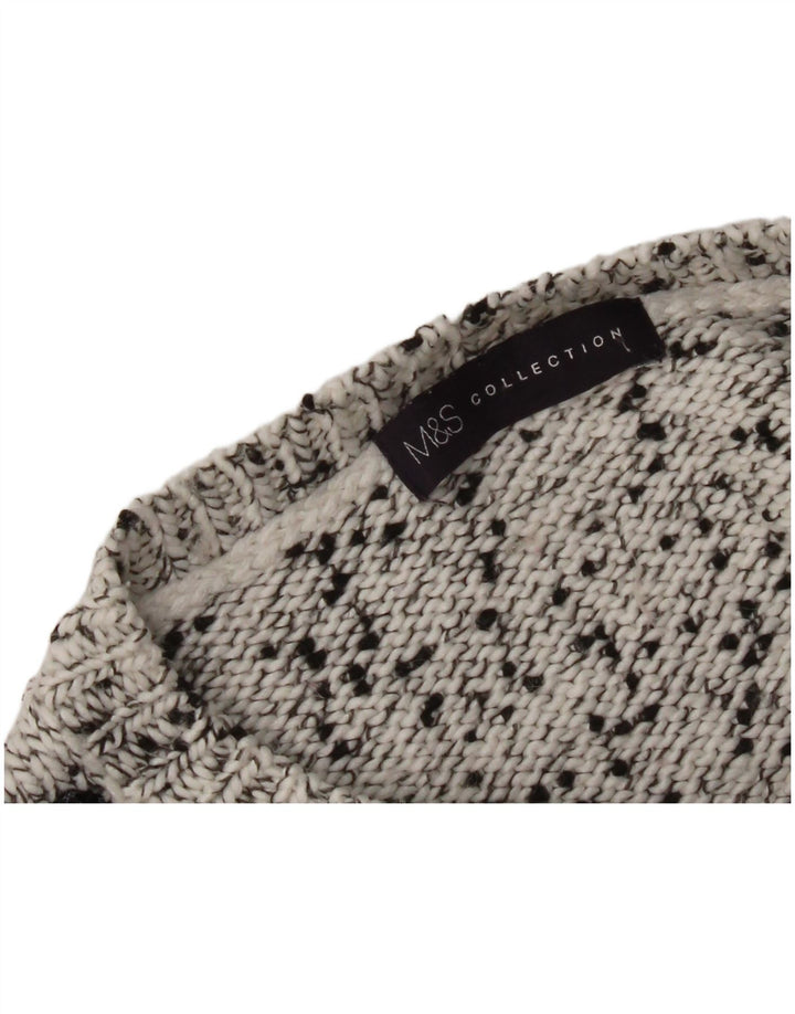 Marks & Spencer Damski sweter z dekoltem w łódkę UK 12 Średni szary nakrapiany