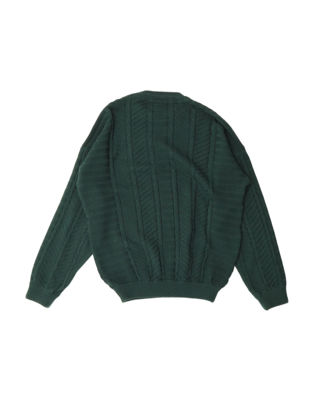 KELLERMAN Mens Crew Neck Jumper Sweater Large Green Wool