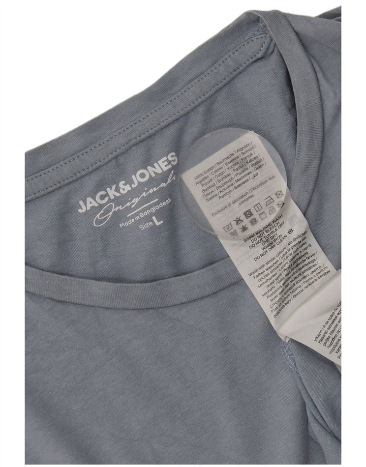 T-shirt męski Jack & Jones, duży, niebieski, bawełniany