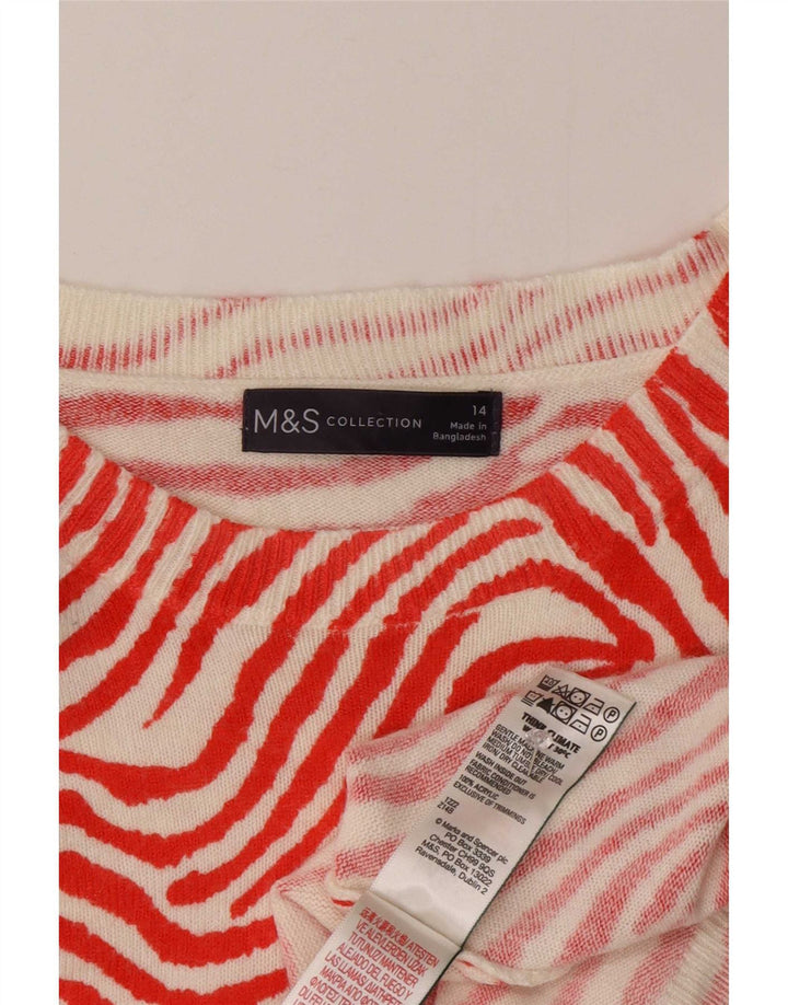 Marks & Spencer Damski sweter z dekoltem w łódkę, UK 14, średni czerwony