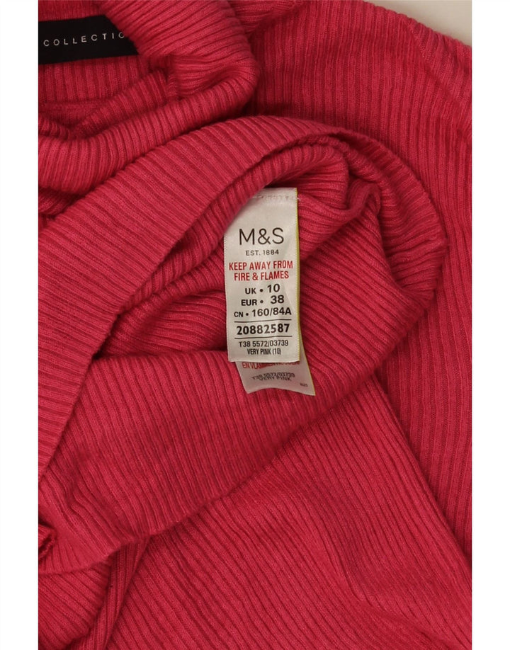 Marks & Spencer Damski sweter z golfem UK 10 Small Pink Wiskoza