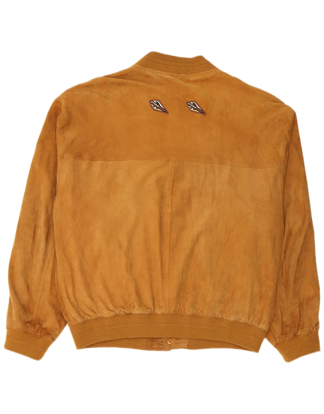 Vintage męska zamszowa kurtka bomber IT 58 4XL brązowa skóra