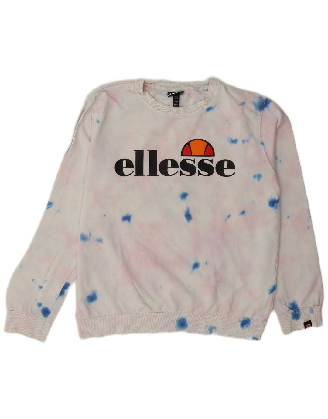 Damska bluza Ellesse Graphic Jumper UK 12 Średnia biała bawełna Tie Dye
