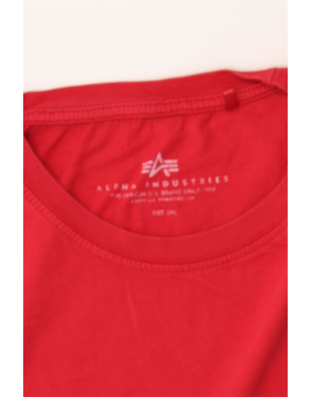 ALPHA INDUSTRIES Womens Graphic T-Shirt Top UK 22 3XL Red Polyester Vintage Alpha Industries and Second-Hand Alpha Industries from Messina Hembry 