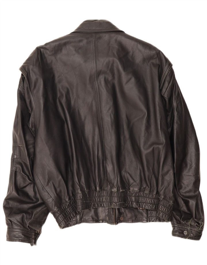 Vintage męska skórzana kurtka UK 42 XL czarna skóra