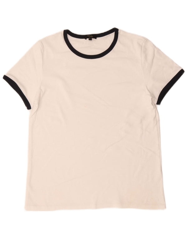 T-shirt damski Massimo Dutti Top UK 14, duży, biały, z blokami kolorów