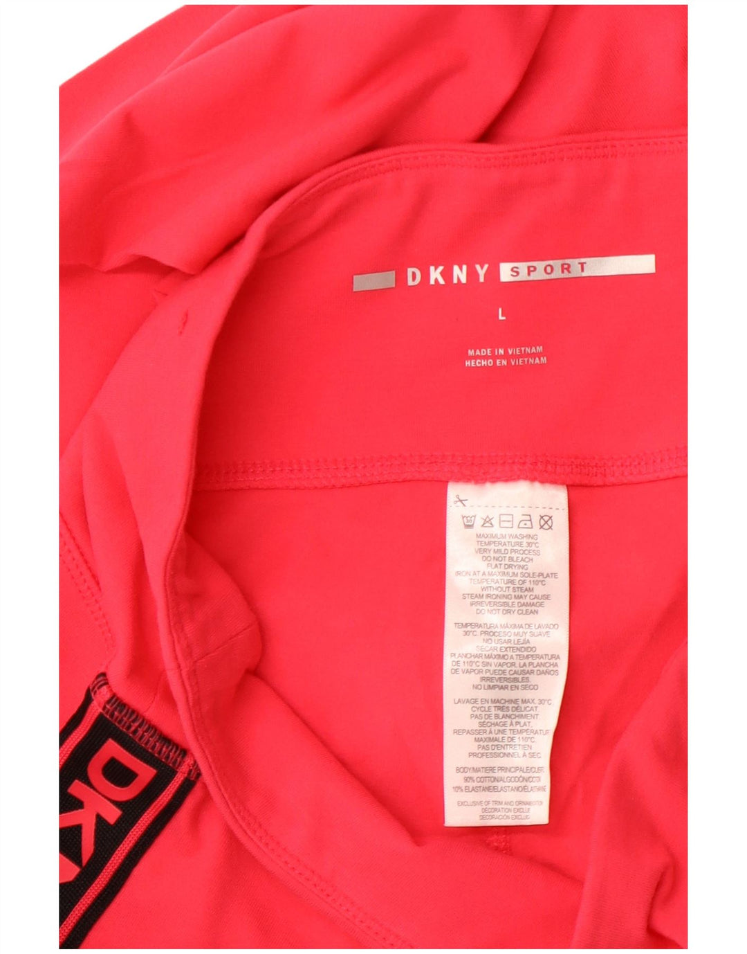 Damskie legginsy Capri DKNY z grafiką UK 16, duże, różowe, bawełniane z blokami kolorów