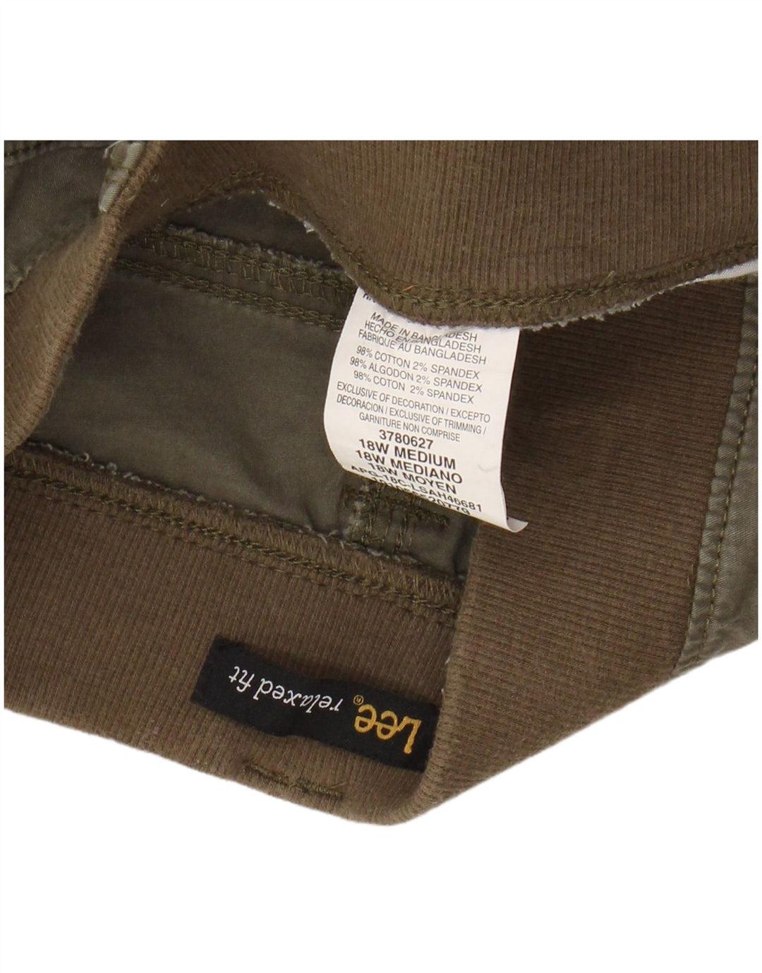 Damskie spodenki cargo LEE o swobodnym kroju US 18 2XL W40, bawełna khaki